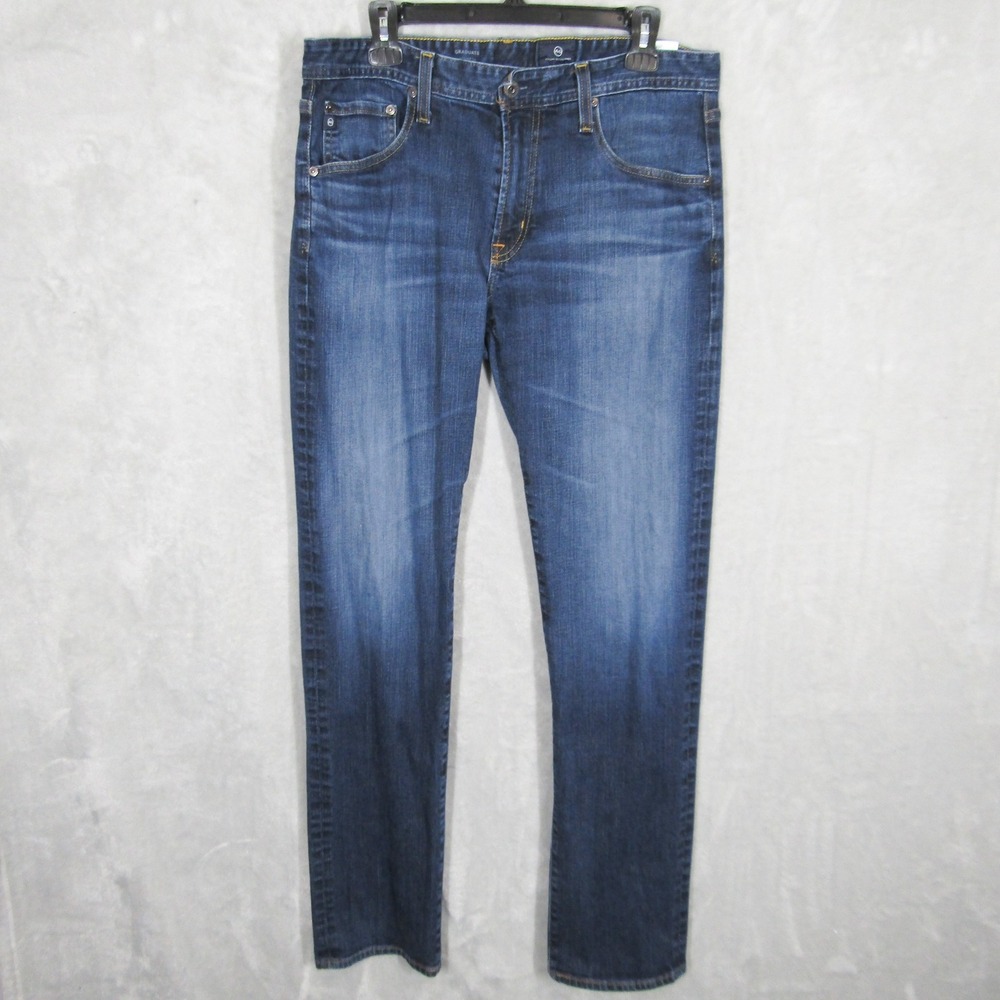 AG Adriano Goldschmied Mens Jeans Size 34 Taylored Leg Graduate Dark Wash Denim